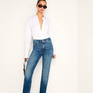 Good American Blue Straight Leg Jeans